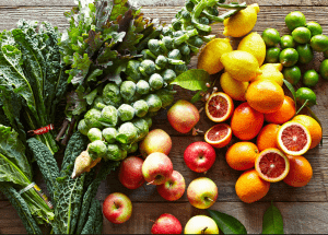 a group of fruits and vegetables on a wood surface Healthy Weight Loss Diets Cookham