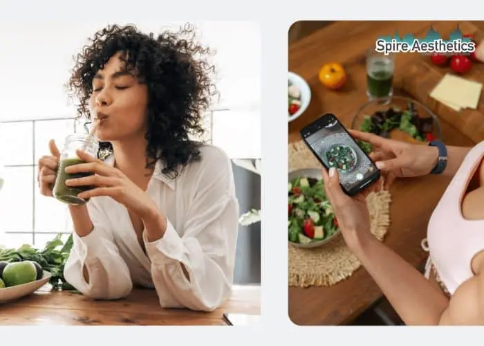 Image of woman looking into her diet and fat freezing Cookham to improve her health